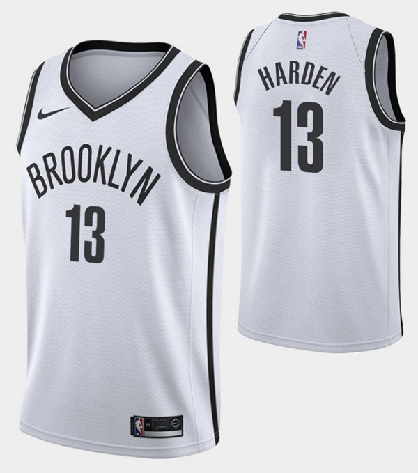 Men's Brooklyn Nets #13 James Harden Association White NBA Edition Swingman Stitched Jersey